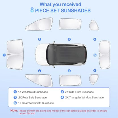 8pcs Car Window Shades for Hyundai Santa Fe 2024 2025 2026 Accessories (for Hyundai Santa Fe2024 2025 2026)