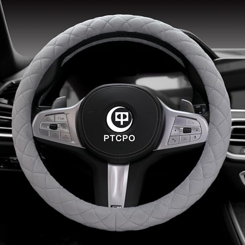 Soft Car Steering Wheel Cover for Sedan (Gray / Large Size[15" 1/2-16"](39-41cm))