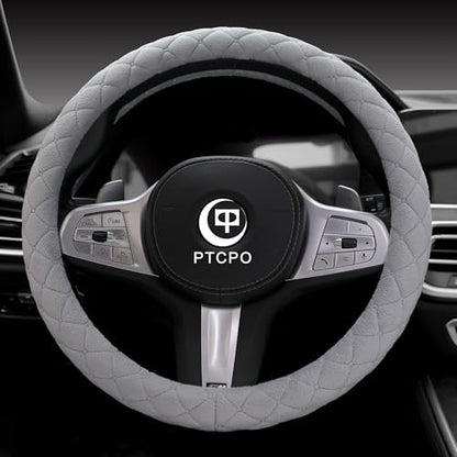 Soft Car Steering Wheel Cover for Sedan (Gray / Large Size[15" 1/2-16"](39-41cm))