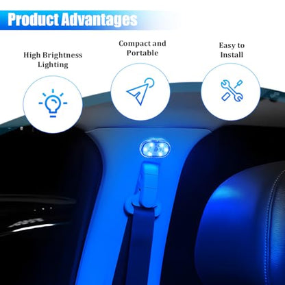 2PCS Car LED Lights Interior Wireless (Blue / Magnetic)