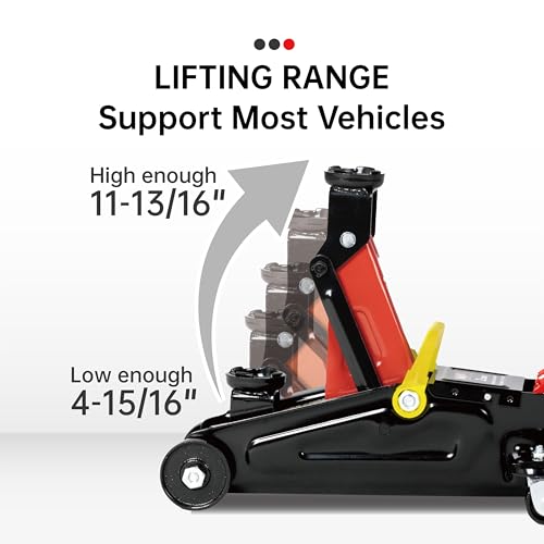 2-Ton (4000 lbs) Hydraulic Trolley Garage Service/Floor Jack with Blow Mold Carrying Storage Case for sedans and Pickup Trucks Home and Workshop Vehicle Maintenance