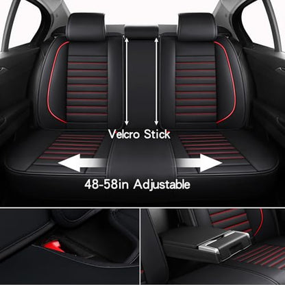 Leather Car Seat Covers Full Set (Red 2/Full Set)