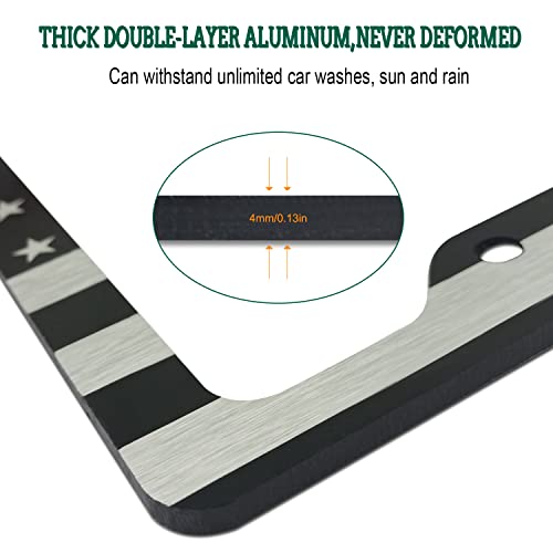 American Flag License Plate Frames (Black - 2 Pack)