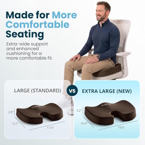 Extra Large Gel & Memory Foam Seat Cushion (Brown / X-Large)