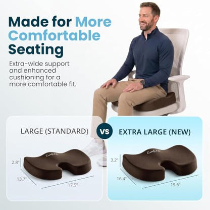 Extra Large Gel & Memory Foam Seat Cushion (Brown / X-Large)