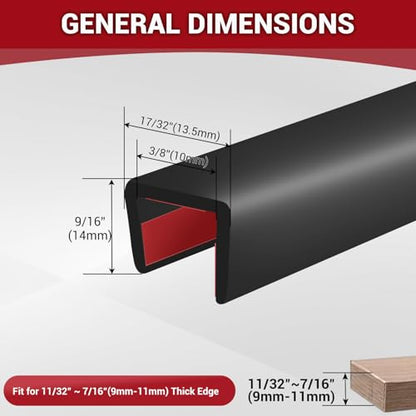 Rubber Edge Trim (Fit 3/8" - L20' / Black)