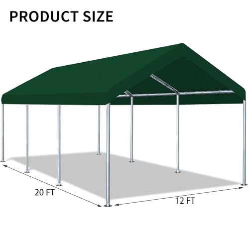 12'x20' Carport Canopy Replacement Cover Green (Green / 12'x20')