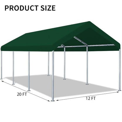 12'x20' Carport Canopy Replacement Cover Green (Green / 12'x20')