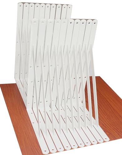 20 Pack L18 x H 12" White Heavy Duty Shelf Brackets with Screws Metal Shelf Brackets Shelf Support Angle Brackets for Shelves L Brackets Heavy Duty Floating Shelf (20 Pack-White / 18''x12'')