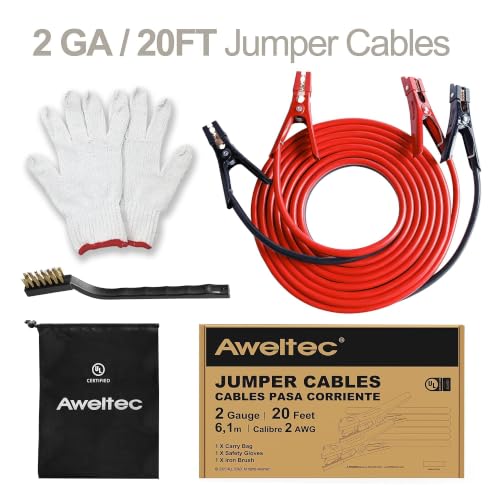 2 Gauge 20 Feet Heavy Duty Jumper Cables (2 Gauge 20 feet (Standard))