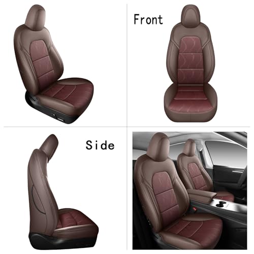 Tesla Model Y Seat Cover Full Set (Brown)
