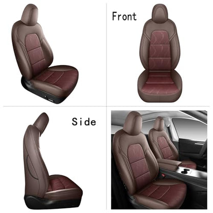 Tesla Model Y Seat Cover Full Set (Brown)