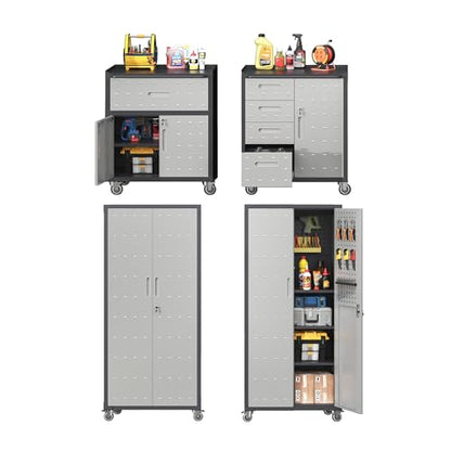Garage Cabinet System (Black & Grey / 4 Pcs-StyleB)