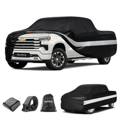 10 Layers Truck Cover Waterproof All Weather Custom Fit Chevrolet Silverado 1500 (Black Gray / Custom Fit for Chevrolet Silverado 1500)