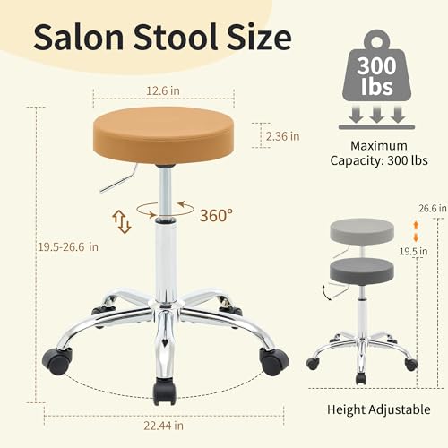Rolling Massage Chair (Camel Brown / No Back & Footrest)
