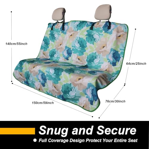 Back Seat Cover for Car Trucks Van SUV Jeep (Rear Bench Seat Towel / Chrysanthemum)