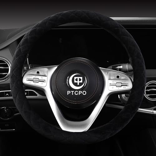 Soft Car Steering Wheel Cover for Sedan (Black / Standard Size[14" 1/2-15"](37-38cm))