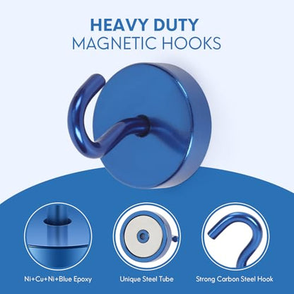 Magnetic Hooks Steel Tube Design for Cruise (Navyblue / 80lb Magnetic Hooks)