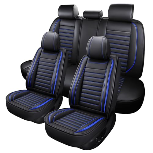Leather Car Seat Covers Full Set (Blue/Full Set)