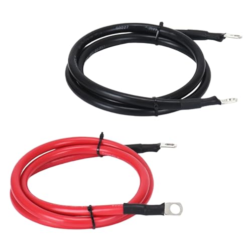 4 AWG Battery Cable 6FT 4 Gauge Pure Copper Battery Inverter Cables with 3 (6FT / 3/8")