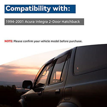2pcs Window Visors Rain Guards for 94 (for 1994-2001 Acura Integra 2-Door Hatchback)