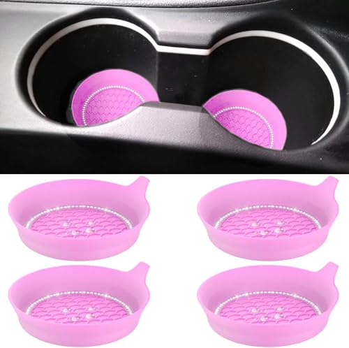4 PCS Car Cup Coasters (Pink*4pcs / With Diamonds)