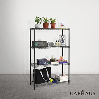 4 Tier Adjustable Height Wire Shelving Unit (4-tier / No Wheel)