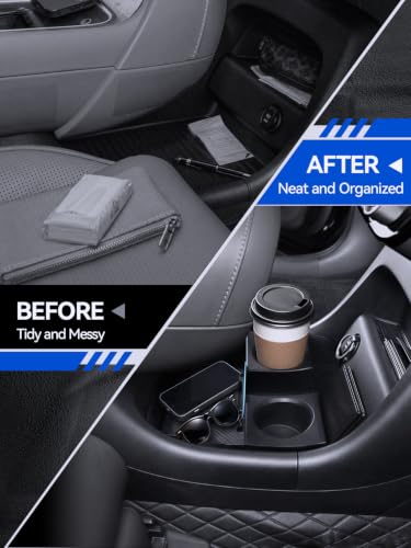 for Palisade Lower Center Console Organizer & Cup Holder 2026 Hyundai Palisade Accessories 2 Pcs Set with Center Console Organizer + Cup Holder (for 2026 Palisade-Black)