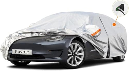 6 Layers Car Cover Custom Fit for (LM-Silver / Custom Fit Tesla Model 3)