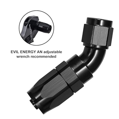 8AN 45 Degree One Piece Full Flow Hose End Fitting Swivel for CPE Braided Hose (8AN / 45 Degree)