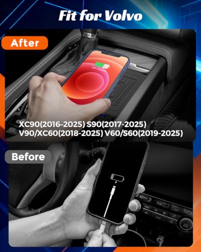 Wireless Car Charger for Volvo XC90 2016