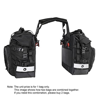 Motorcycle Saddle Bag Waterproof Motor Pannier Bag Luggage Pack Quick Release Motorbike Side Bag 20L (Black)