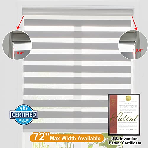 Zebra Blinds for Windows (34.5"w X 72"h / Grey)