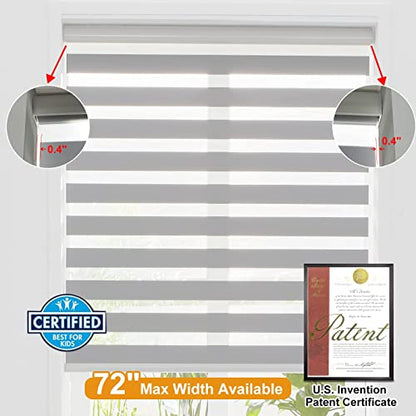 Zebra Blinds for Windows (34.5"w X 72"h / Grey)