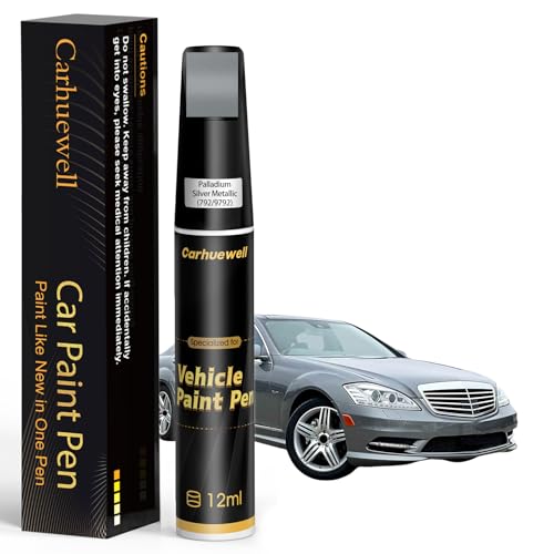 792/9792) Palladium Silver Metallic Touch Up Paint for Mercedes-Benz (For Benz / 792/9792 Palladium Silver Metallic for 792/9792 Palladium Silver Metallic for B/C/E/G/M/S/R/CL/GL/SL/SLK/CLS/GLK/GLE/GLS SeriesSprinter/Maybach)