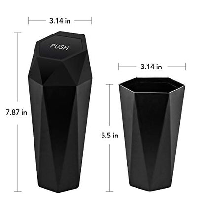 Car Trash Can with Lid (Black)