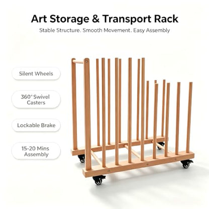Art Storage Rack with Wheels