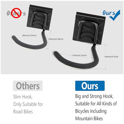 60.36in Vertical Wall Bike Rack Holds 6 Bikes 5 Helmet Hooks (6 Bikes - 20 inch - 3 Panels)