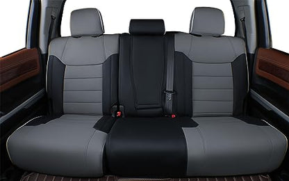 Custom Fit Tacoma Leather Car Seat Covers for Toyota Tacoma 2012 2013 2014 2015 (Leather (Black/Gray) / 2012-2015 Tacoma Full Set (Trd Sport Seats))