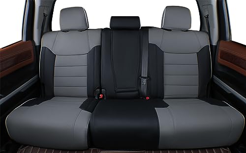 Custom Fit Tacoma Rear Car Seat Covers for Toyota Tacoma (Leather (Black/Gray) / 2024-2026 Tacoma (Petrol) Only 2nd Row)