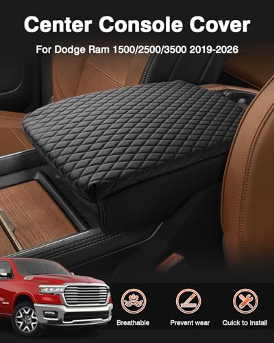 Center Console Cover for Dodge Ram 1500 2026 2025 (Size for Dodge Ram 1500 2500 3500 2019-2026)
