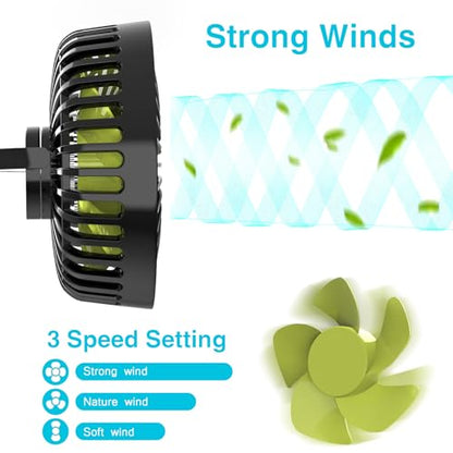 USB Car Seat Fans for Backseat (Small / Green)