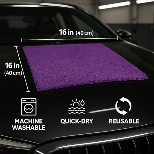 Paks Edgeless Microfiber Towels for Cars (16 x 16 Inch)