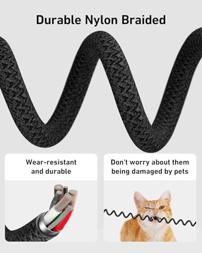 USB C to USB C Cable Coiled 3FT 2Pack (3FT - 2Pack / USB C to USB C / Black)