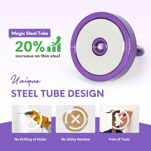 Magnetic Hooks Steel Tube Design for Cruise (Purple / 130lb Magnetic Hooks)