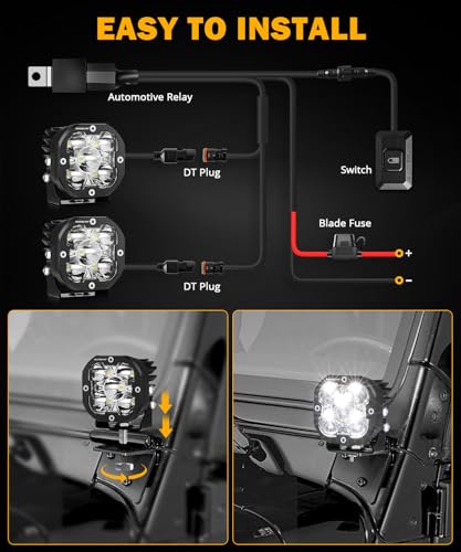 XP Ultra Series 3 Inch LED Pods 9600LM Spot Beam Offroad Lights (XP-Ultra 3 Inch Amber/White Spot Beam)