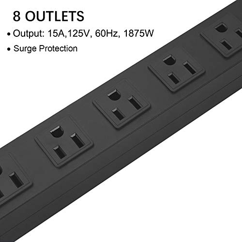 HHOSET Heavy Duty Long 8 Outlets (Black / 6ft)