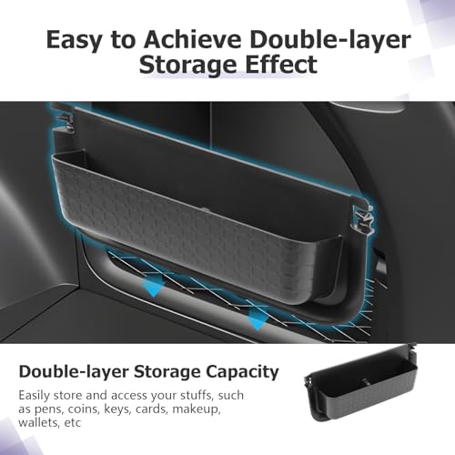 Trunk Side Pocket Storage Box Compatible with 2026 RAV 4 Accessories Armrest Console Secondary Storage Box Insert Tray Trunk Organizer ABS Material Black