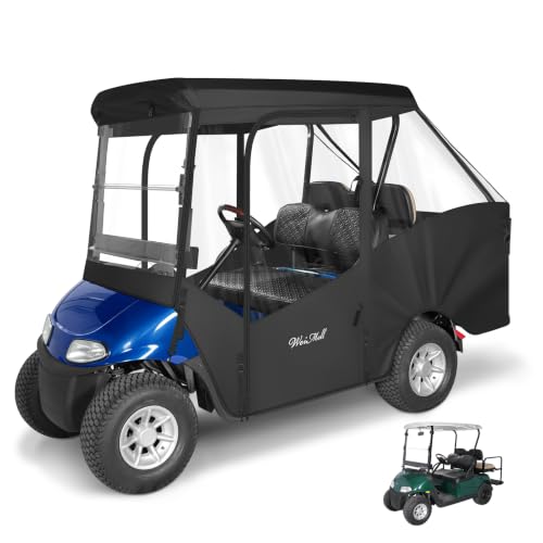 4 Passenger Golf Cart Enclosure for EZGO RXV Short Roof Rain Cover (for EZGO RXV Short Roof 4 Passenger / Black)