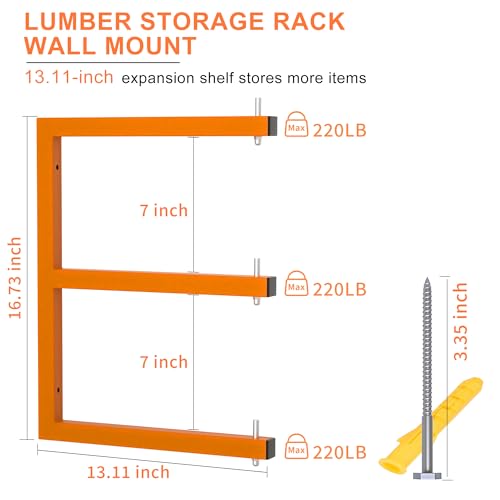 Lumber Rack Wall (Orange / All-in-One – 4 Pack, 6-Tier)